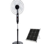 Hot Selling 16inch Solar Charging Floor-Standing Vertical Fan with Lighting Indoor and Outdoor Emergency Fan