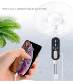 50 hours battery life rechargeable standing electric fan - Image 4